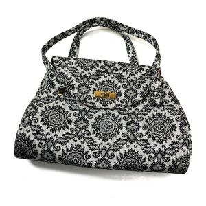 Vintage 1970's Home Bureau Black Brocade Handmade Purse